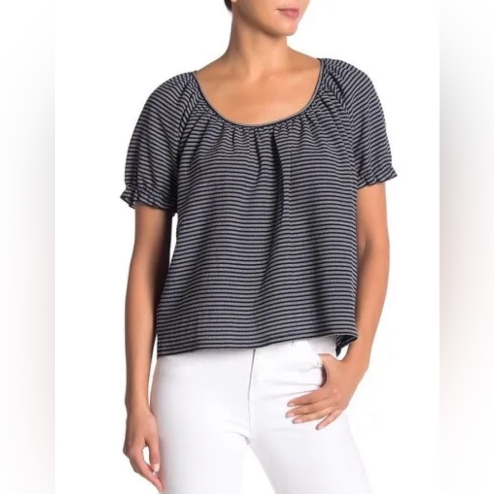 Madewell Black and White Striped Top